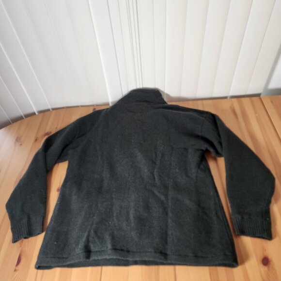 Carraig Donn Men's Quarter Zip Sweater Green Wool Cable Knit Pockets Ireland L - Picture 10 of 12
